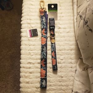 Dog 6 ft leash and medium collar set